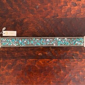 Amrita Singh Turquoise and White Agate Choker with Mosaic Design